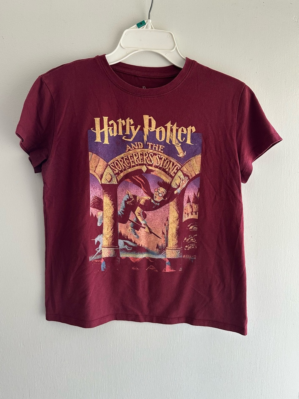Vintage Harry Potter Sorcerer's Stone Graphic Tee S-Small Women Y2K Baby Tee